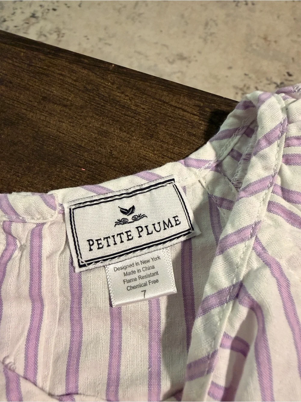 Petite Plume Girls' Sleeveless Stripe Pajama Set - Lavender & White
